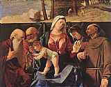 Saints Canvas Paintings - Madonna and Child with Saints